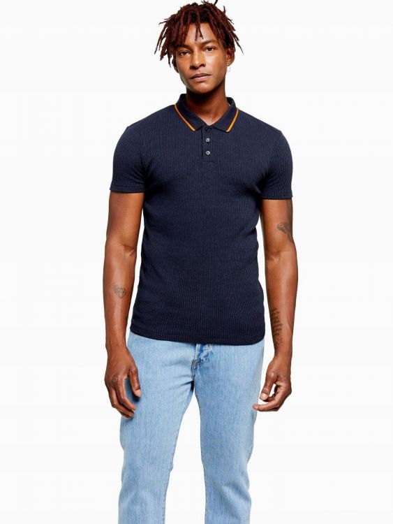 TOPMAN GRANATOWA KOSZULKA POLO