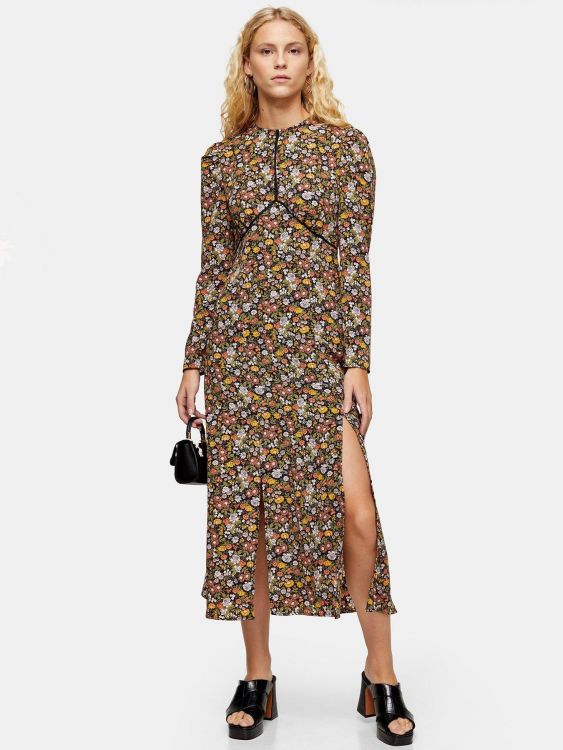 TOPSHOP SUKIENKA W KWIATY MIDI