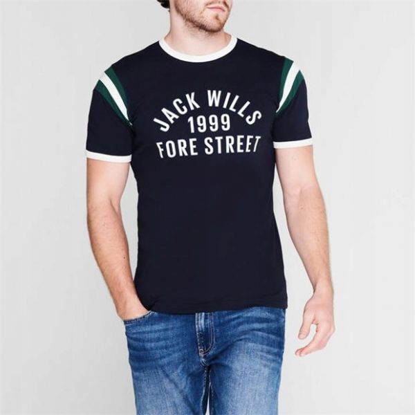 JACK WILLS T-SHIRT Z NADRUKIEM  M