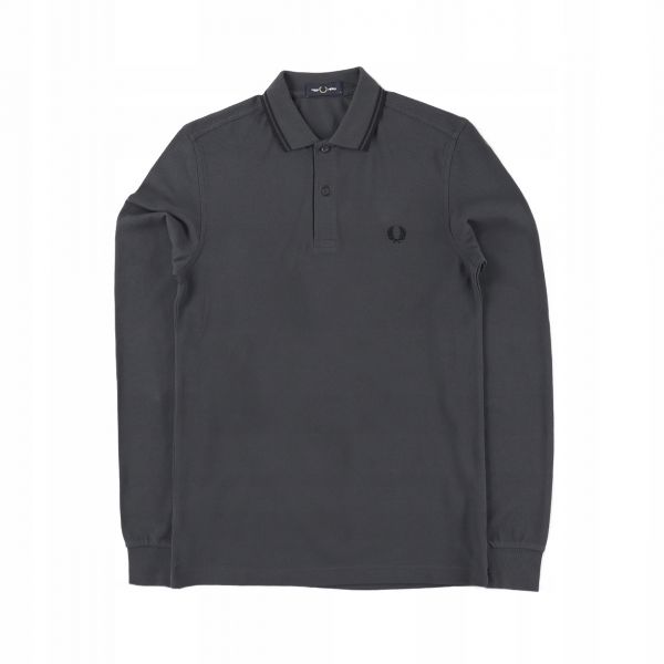 FRED PERRY SZARA KOSZULA POLO LONGSLEEVE S