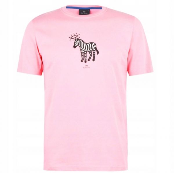 PS PAUL SMITH RÓŻOWY T-SHIRT ZEBRA XXL