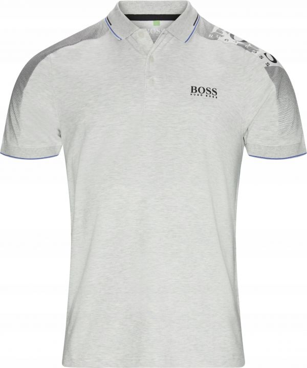 HUGO BOSS SZARA KOSZULKA POLO Z LOGO M