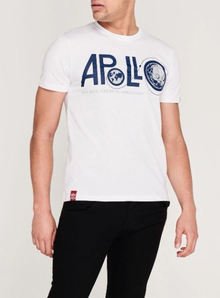 ALPHA INDUSTRIES BIAŁY T-SHIRT Z NADRUKIEM XL