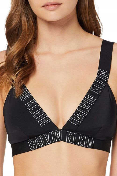 CALVIN KLEIN CZARNA GÓRA OD BIKINI Z LOGO   S