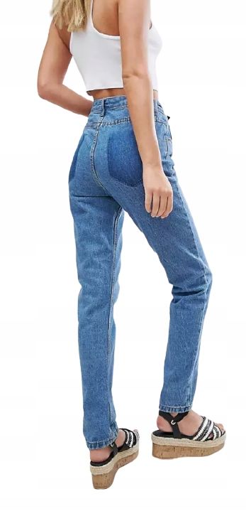 BOOHOO KLASYCZNE MOM JEANS BEZ KIESZENI 