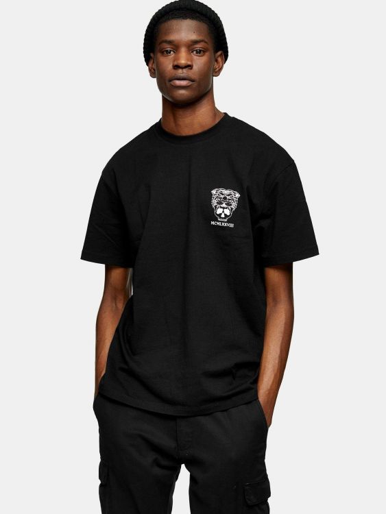 TOPMAN CZARNY T-SHIRT MĘSKI 