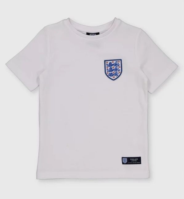 ENGLAND BIAŁY T-SHIRT Z LOGO   80/90