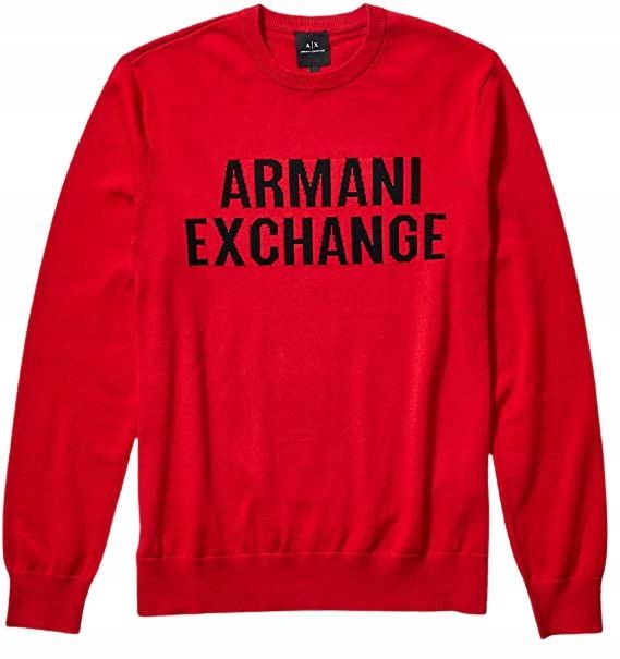 ARMANI EXCHANGE CZERWONY SWETER Z LOGO