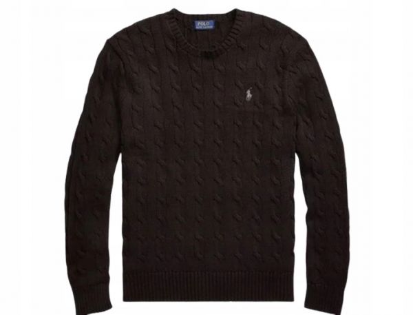 POLO RALPH LAUREN CZARNY SWETER ZE SPLOTEM