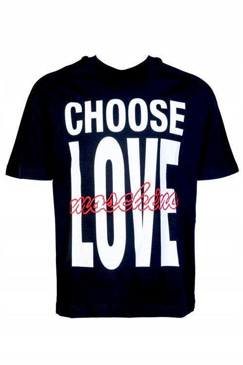 LOVE MOSCHINO CZARNY T-SHIRT MĘSKI Z LOGO