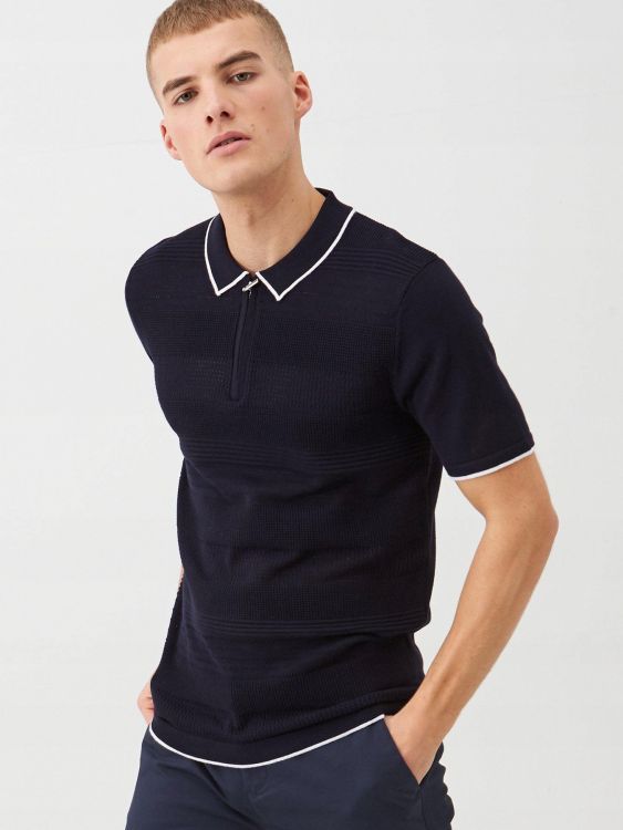 RIVER ISLAND GRANATOWE MĘSKIE POLO