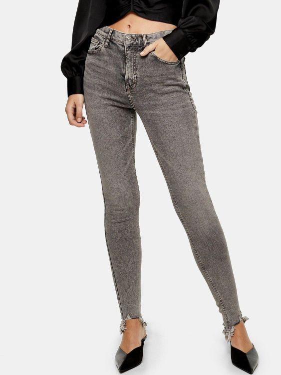 TOPSHOP SZARE SPODNIE JEANS RURKI