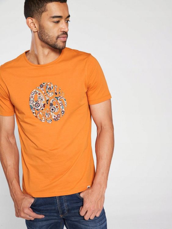 PRETTY GREEN POMARŃCZOWY T-SHIRT MĘSKI Z LOGO