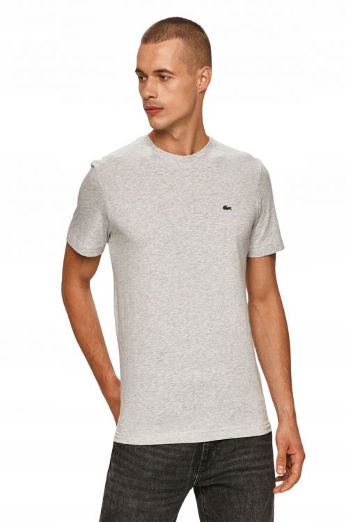 LACOSTE SZARY MĘSKI T-SHIRT Z LOGO