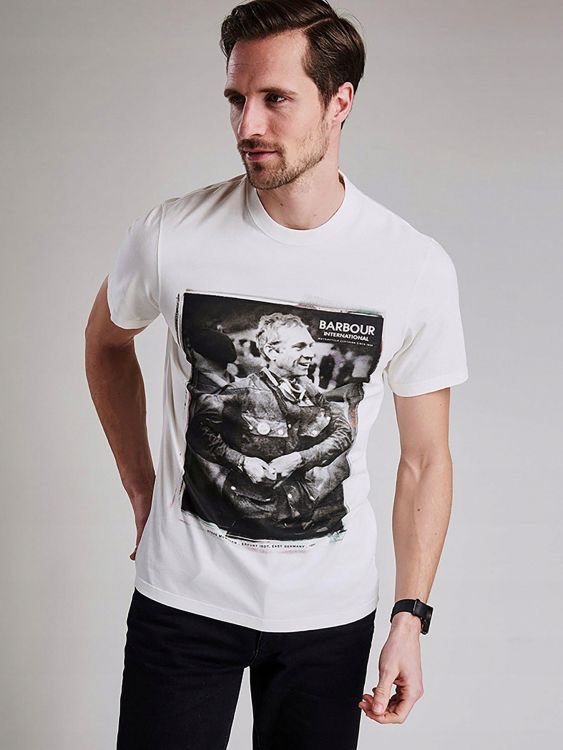 BARBOUR INTERNATIONAL T-SHIRT MĘSKI Z NADRUKIEM