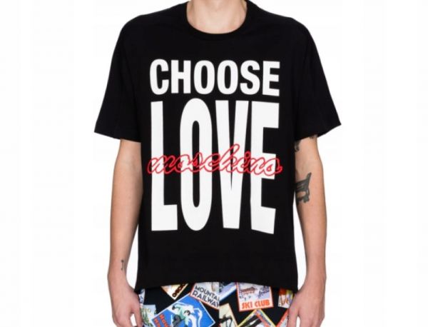 LOVE MOSCHINO T-SHIRT MĘSKI Z LOGO