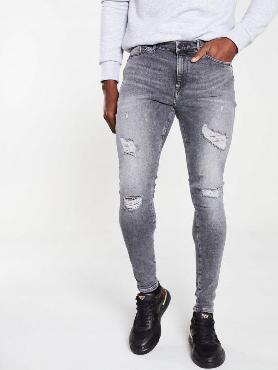 RIVER ISLAND SZARE JEANSY RURKI