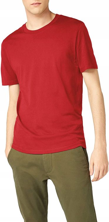 SELECTED HOMME BORDOWY BAWEŁNIANY T-SHIRT  M