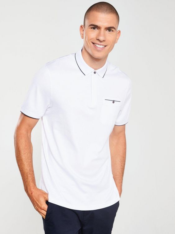 TED BAKER BIAŁA KOSZULKA POLO Z LOGO  3XL