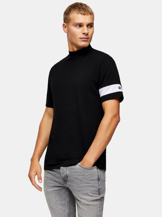 TOPMAN CZARNY T-SHIRT MĘSKI ZE STÓJKĄ