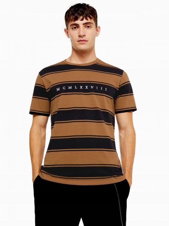 TOPMAN BAWEŁNIANY T-SHIRT MĘSKI W PASKI