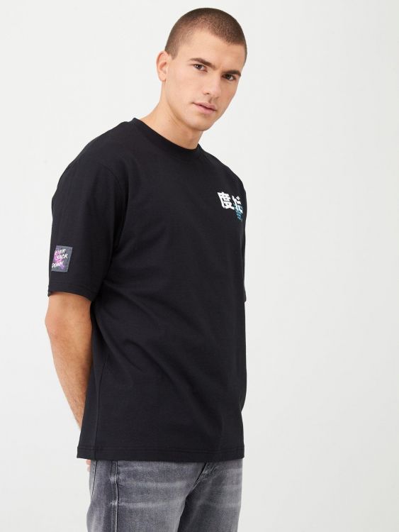 RIVER ISLAND MĘSKI T-SHIRT Z PRINTEM NA PLECACH