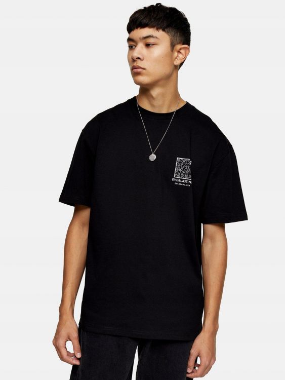 TOPMAN CZARNY T-SHIRT Z LOGO